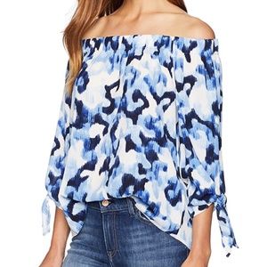 JNY Off the Shoulder Tie Sleeve Blouse, Small, NWT